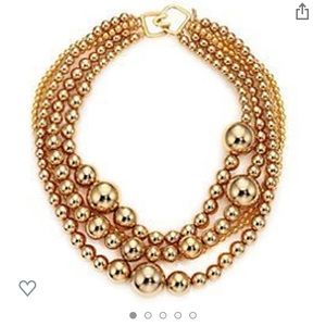 Kenneth Jay Lane Gold Multi Size Beaded Necklace